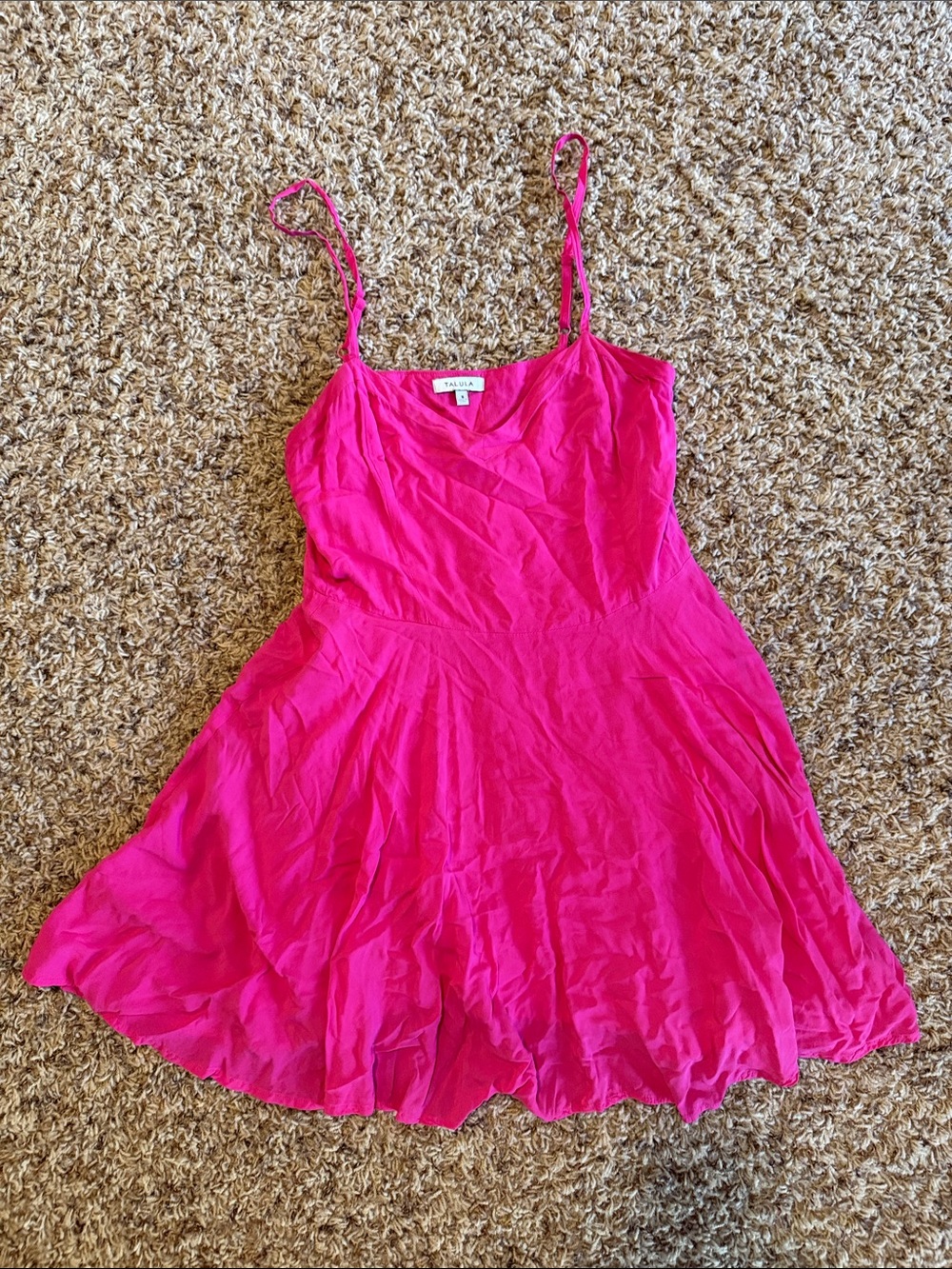 Talula Hot Pink Spaghetti Strap Mini Dress